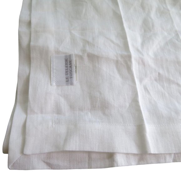 Le Telerie Toscane Italy White Linen Table Runner 17 x 108 New Open Package - Picture 7 of 10